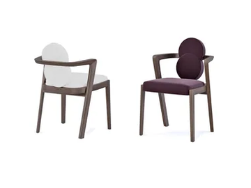 ENSO - Fabric chair with wood base by Paolo Castelli - view 2